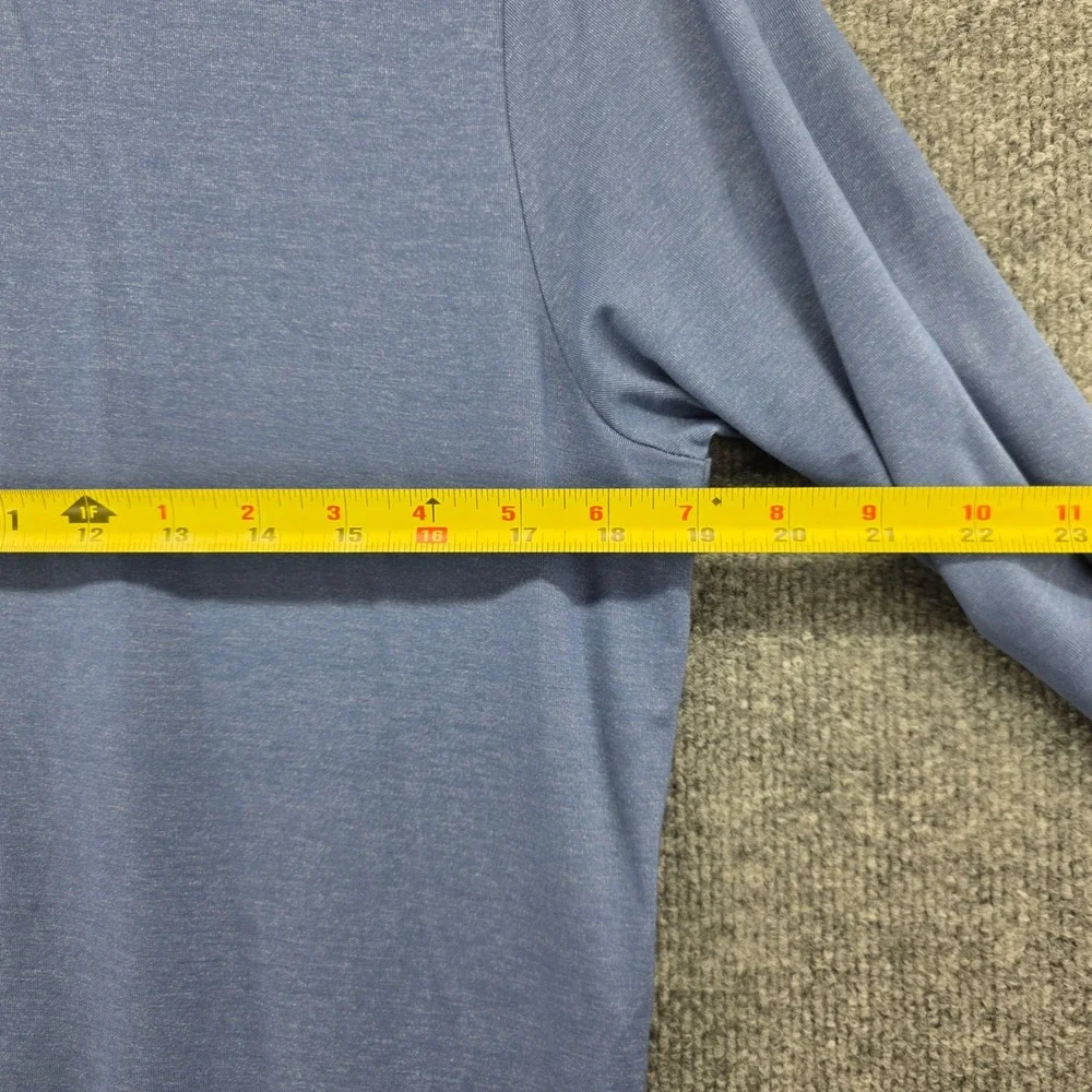 TravisMathew‎ Mens Blue Striped Quarter Zip Pullover Sweater Size S Mock Neck